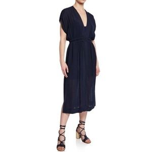 Rag & Bone Amelie Navy Midi Dress w/ Ribbed Liner Size S